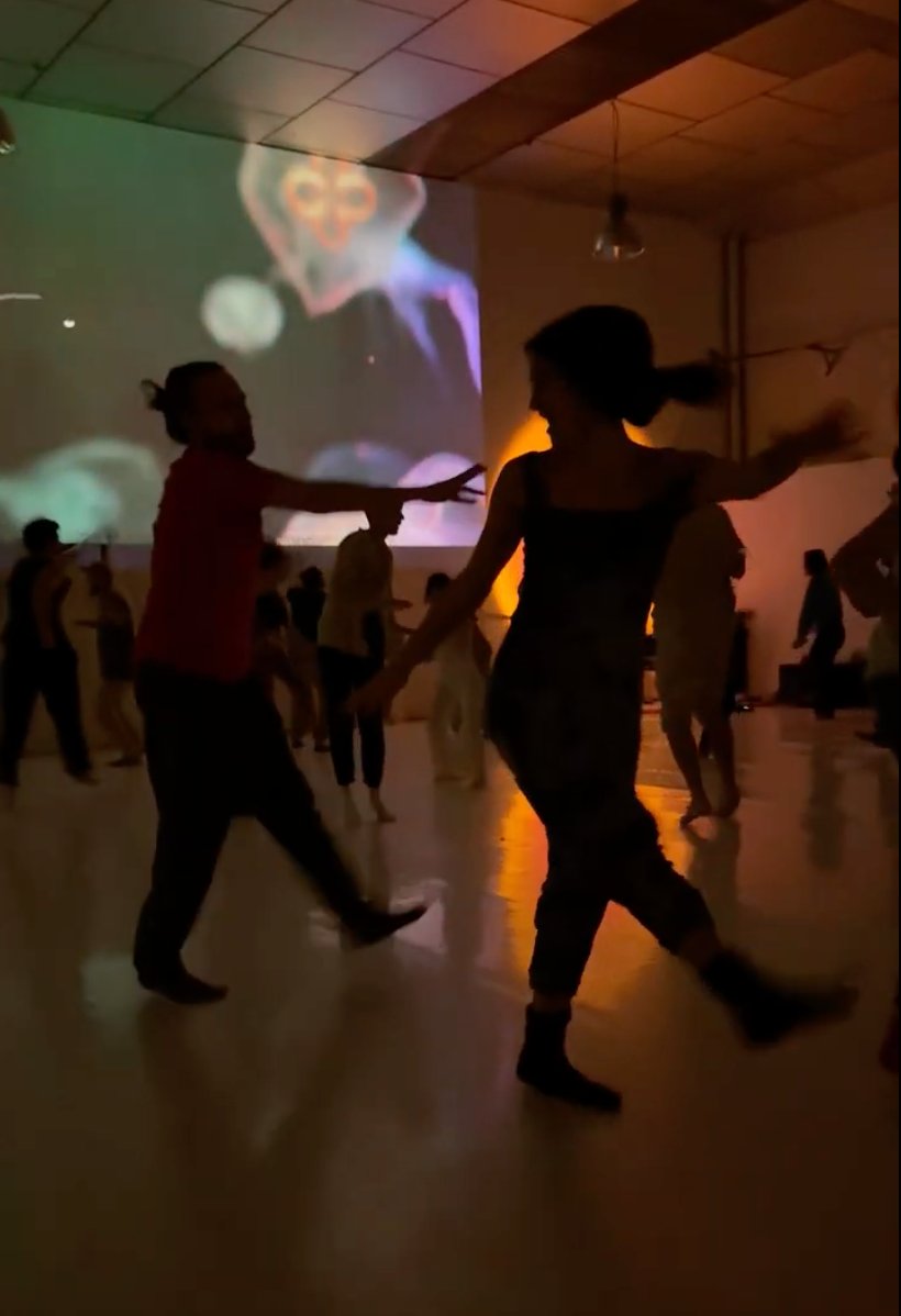 Dancers moving freely